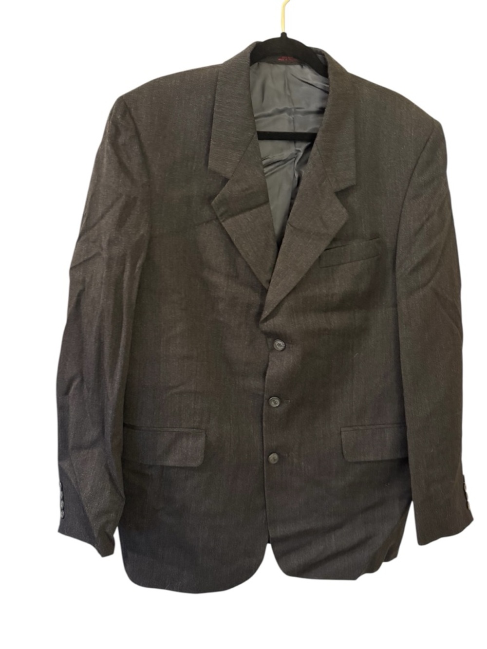 Vintage Andre Villard Paris 100% Wool Sport Coat Blazer Gray Blue L41